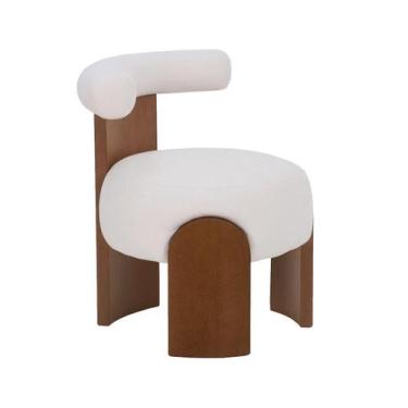 Imagem de Poltrona Zoe Boucle Off White base Chocolate Westwing - Westwing Colle