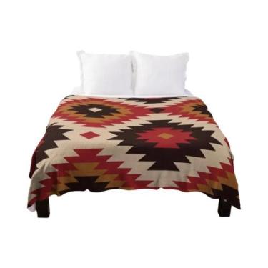 Imagem de Cobertor De Fleece Com Padrão Boho Navajo Super Macio E Leve Para Sofá