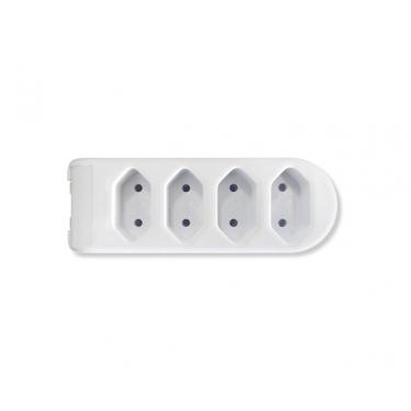 Imagem de Tomada Barra 4 Tomadas 2P 10A 250V Branca