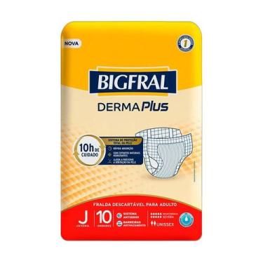 Imagem de Fralda Descartável Adulto Bigfral Derma Plus J 10 Unidades