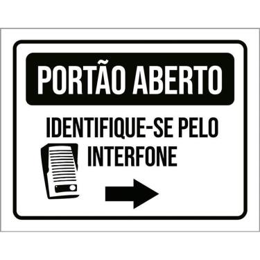 Imagem de Kit 3 Placa Acm Portão Averto Identifique Interfone 18X23
