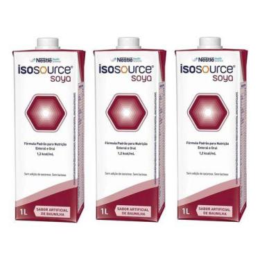Imagem de Kit 3 Un Isosource Soya 1.2 1000ml - Nestlé - Sabor Baunilha, Baunilha
