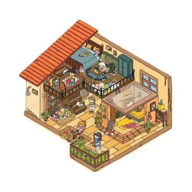 Imagem de Adesivos 3D DIY De Paisagens Em Tamanho Plus, Cenário De Cabana De Bol