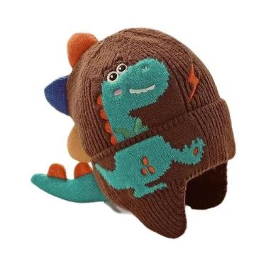 Imagem de Gorro De Proteção Para Ouvidos De Bebê Em 3D Com Estampa De Dinossauro