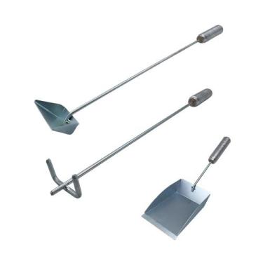 Imagem de Kit Completo para Braseiro - Espalhador, Rastelo e Pá - A3 Grill