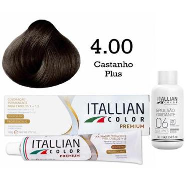 Imagem de Coloração 4.00 Castanho Plus Oxi 06 Volumes 90ml  Itallian Color - Ita