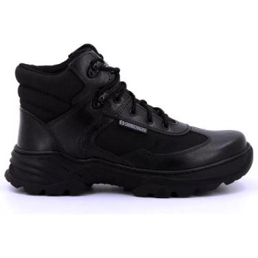 Imagem de Bota Coturno Militar Cano Curto Baixo Couro Preta - SPECTRUN, Preto, 4