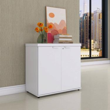 Imagem de Armário Baixo para Escritório Pe40 com 2 Portas Pivotantes Branco