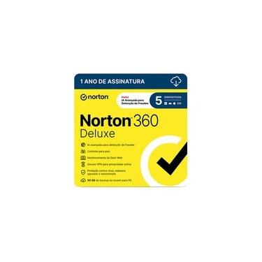 Imagem de Norton 360 Deluxe 5 Dispositivos, 12 meses, Digital para Download - 21405567