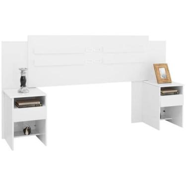 Imagem de Cabeceira Casal Triunfo Branco Brilho - Demóbile - Demobile, Branco