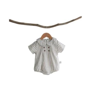 Imagem de Macacão Listrado De Verão Para Bebês E Crianças, Macacão Solto Com Gol