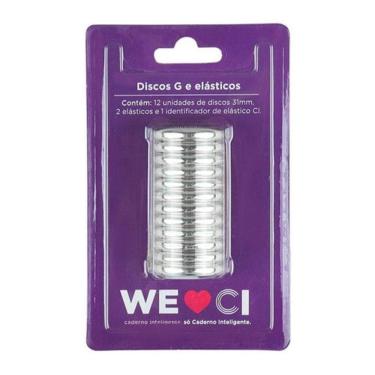 Imagem de Kit Discos G e Elásticos para Caderno Inteligente GCI312010 Prata - CI