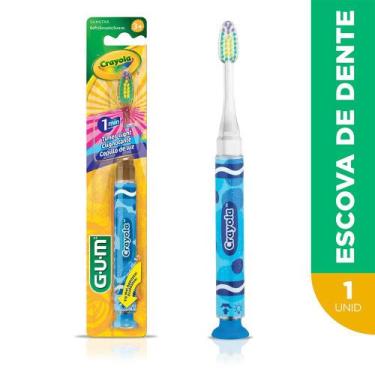 Imagem de Escova Dental Infantil Com Led  Crayola GUM  1 unidade, Azul