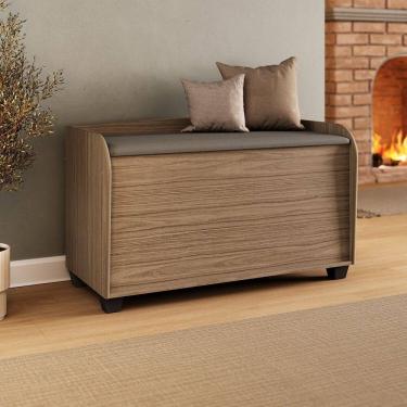 Imagem de Baú Caixa para Lenha Estofado Multiúso Champagne Champagne