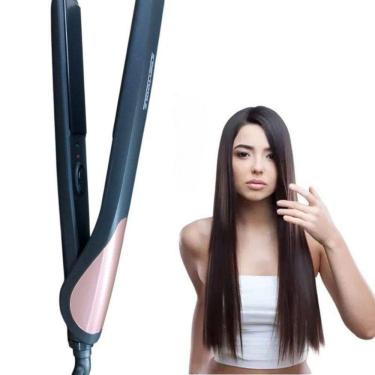Imagem de Chapinha para Cabelo Profissional 50W Placas Cerâmica Rosa Bivolt