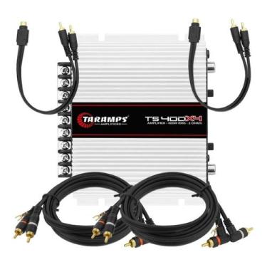 Imagem de Modulo Amplificador Taramps Ts400x4 400 Watts Rms + 02 Cabo Rca 1,5 Me