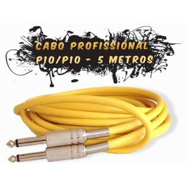 Imagem de Cabo p10  5metros caixa de som violão guitarra  profissional - TEMTEC