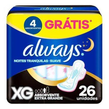 Imagem de Absorvente Always XG Noites Tranquilas Suave Noturno Com Abas 26 Unida