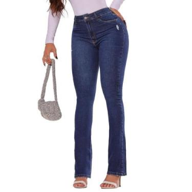 Imagem de Calça Jeans Feminina Boot Cut Flare Lisa Dia a Dia - LD Jeans, 36, Azu