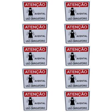 Imagem de KIT COMBO 10 Placa DE Sinalização OBRIGATORIO USO DE AVENTAL - ASELETR