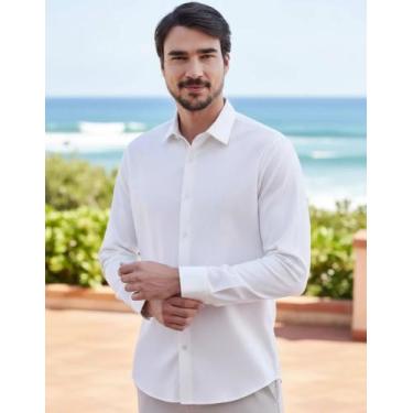 Imagem de Camisa Social Linho Coastal Frost Yacht Master - Branco - YACHT MASTER