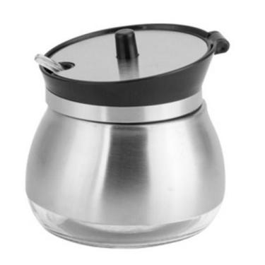 Imagem de Açucareiro de inox e vidro com colher 9x9cm  - Carisma