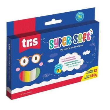 Imagem de Massinha De Modelar Super Soft Tris c/ 12 Cores 180g