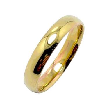 Imagem de Par de Aliança Meia Cana Tradicional 4mm  WG - Webgen, Ouro amarelo, 1