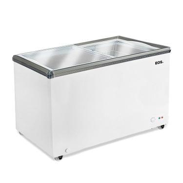 Imagem de Freezer Expositor Horizontal Eos Eco Gelo EEH300XX 247L Branco 220V Dupla Ação Tampa de Vidro