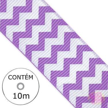 Imagem de Fita Gorgurão - Chevron Lilás 25mm (Rolo 10M) - Loja do Papel