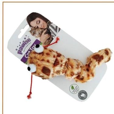 Imagem de Brinquedo pra gatos Minhoca Pelúcia Vibra Catnip Pawise, Laranja