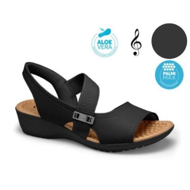 Imagem de sandalia feminina campesi casual anabela palmimax - Dakota, Preto, 37
