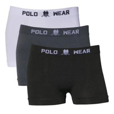 Imagem de Kit 3 Cuecas Infantil Menino Boxer Microfibra Polo Wear, M