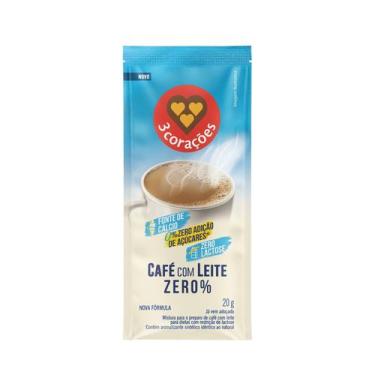 Imagem de Café Com Leite Zero% 3 Corações 30 Sachês com 20g Cada