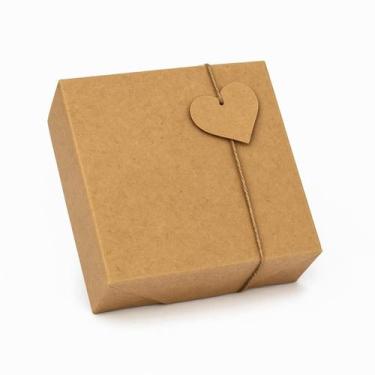 Imagem de Caixa Para Presente Kraft Bombom s/ Visor 15x15x4 20 Un - Salvo Embala