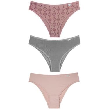 Imagem de Kit/3 Calcinha Biquíni DelRio 51509 Feminina Basic Microfibra T. P/GG,
