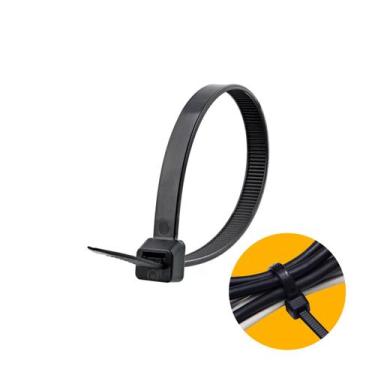 Imagem de Abraçadeira Nylon Preto 3,6 X 150 Mm Pacote Com 100 - Thompson, Abraça