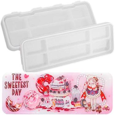 Imagem de FUNSHOWCASE Caixa de canetas bandeja de silicone de resina com tampa para epóxi, argila de polímero, concreto, cimento 20 x 7 x 2 cm