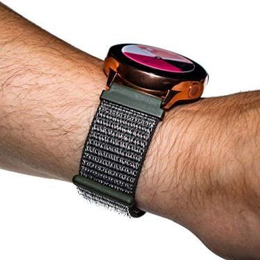 Imagem de Pulseira 20mm Nylon Loop compatível com Samsung Galaxy Watch Active 1 e 2 - Galaxy Watch 3 41mm - Galaxy Watch 42mm - Amazfit GTR 42mm - Amazfit GTS - Amazfit Bip - Marca LTIMPORTS (Verde Musgo)