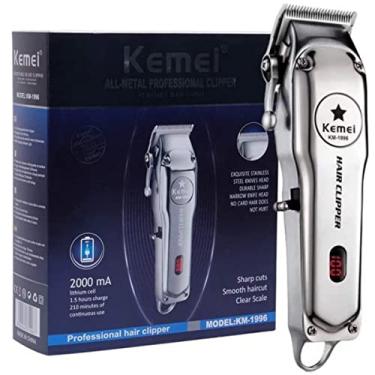 Imagem de KEMEI Máquina de Cortar Cabelo Cromada Profissional Km 1996 para Homens