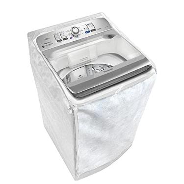 Imagem de Capa Para Maquina De Lavar Panasonic 12 Kg 14 Kg 16 Kg Estampada Ziper Branca