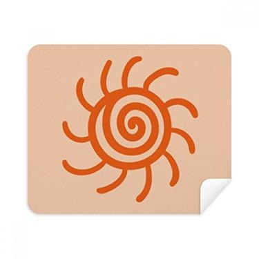 Imagem de Sun Sunshine Pintura à mão Pano de limpeza laranja Limpador de tela 2 peças Tecido de camurça