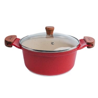 Imagem de Caçarola Vermelha Antiaderente Marmorizada Javali AM 18cm