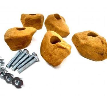 Imagem de Kit 5 Agarras Escalada Tamanho G Madeira Realrock Ocre