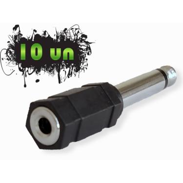 Imagem de Adaptador Conversor Plug P2/J2 P/ P10 Mono Cabo Violão 10Un
