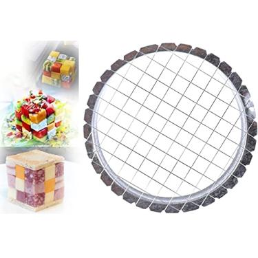 Imagem de 2 PACOTES Cortador de ovos cozido duro fatiadores de ovo cortador de frutas cortador de salada cortador de tomate cortador de batata, espelho polido de aço inoxidável duro e durável, cortado em quadrados, decore a refeição