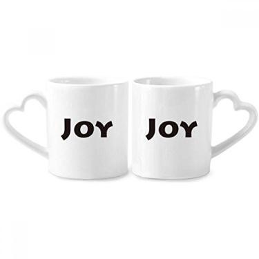 Imagem de Conjunto de canecas de porcelana para casal, frases inspiradoras, palavras da Joy Word, coração