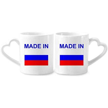 Imagem de Feito na Rússia Country Love Conjunto de canecas de porcelana de cerâmica para amantes de coração