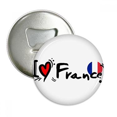 Imagem de Ilustração de coração I Love France Word Flag Love Heart Ilustração Abridor de garrafas Imã de geladeira Emblema multifuncional