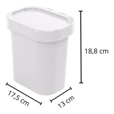Imagem de Lixeira Branca De Plástico 2,5 Litros Plasútil P Pia Bancada